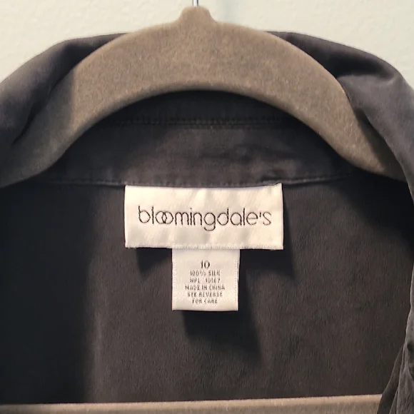 Bloomingdale's Black Satin Tie-Front Blazer Jacket - Picture 2 of 5